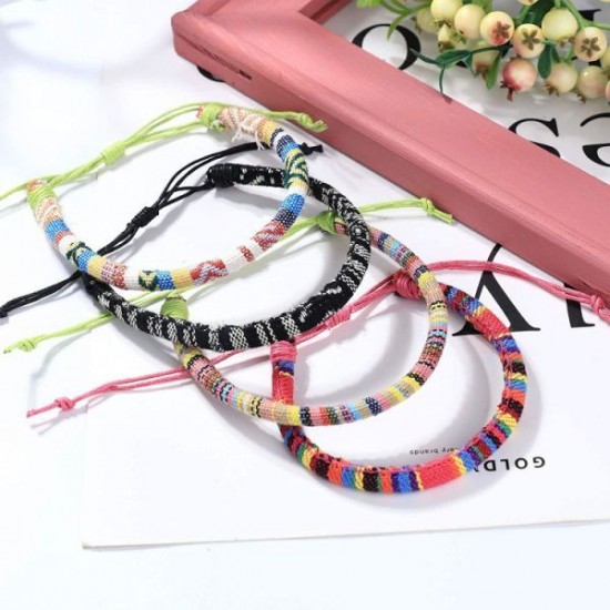 18Pcs Adjustable Woven Anklets Bracelets Bohemian Braided Rope Bracelets Waterproof Bracelet 18Pcs Adjustable Woven Anklets Bracelets Bohemian Braided Rope Bracelets Waterproof Bracelet